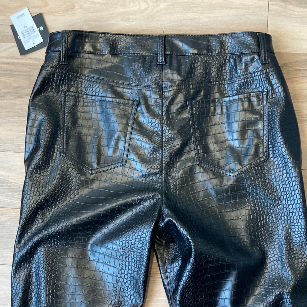Baccini embossed black beauty pant faux crocodile animal print 10 - Picture 11 of 17